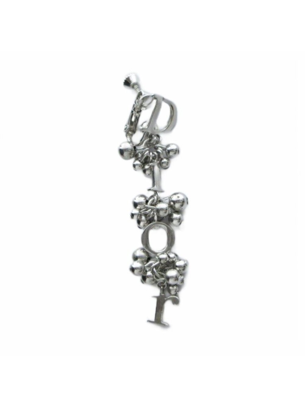 Dior Single Earrings Screw Type Logo Silver